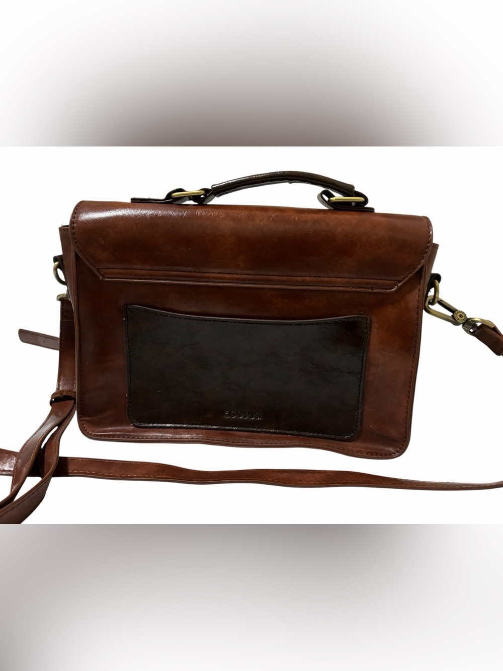 ECOSUSI Premium Vegan Pho Leather Purse Bag Satchel Snap Front Hook Retro Square - Picture 2 of 14